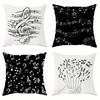 Home Decor Music Notes Pattern Throw Pillow Covers Pattern Cushion Cover Suitable For Sofa Bedroom Car Pillow Cover