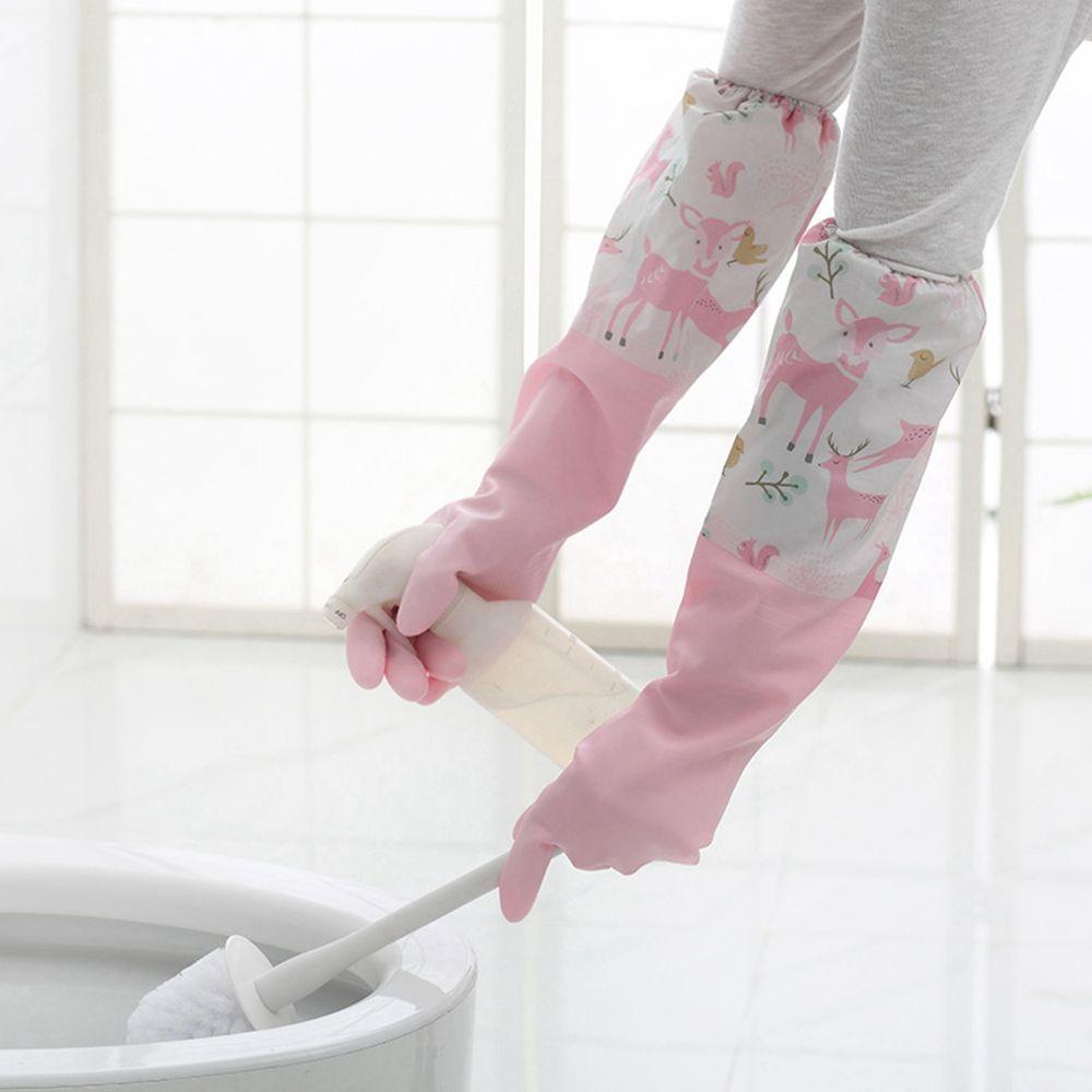 Durable Household Cleaning Plush Elastic Band Kitchen Accessories Dishwashing Tools Sleeve Gloves AVE