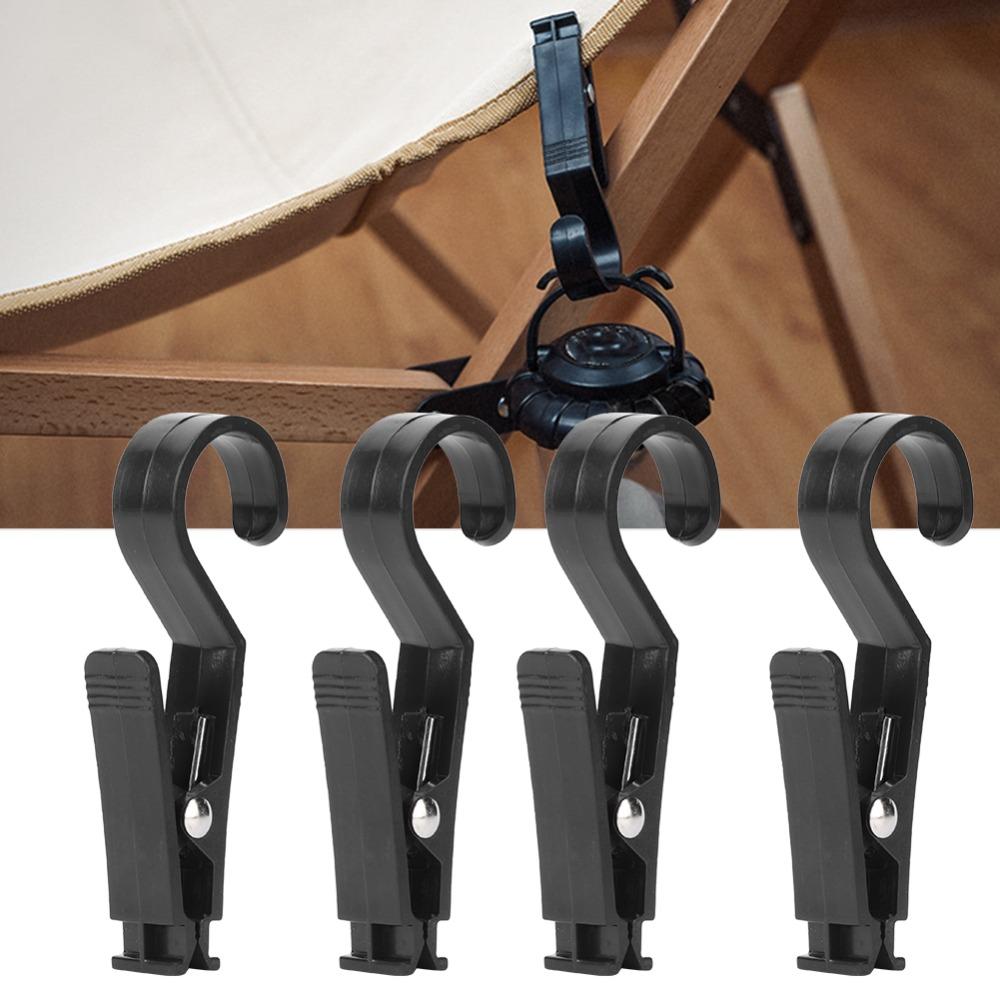 10 Pcs Plastic Multipurpose Hanging Clips Lightweight Storm Proof Lockable Tent Tarp Hook Clips Black Camping Hooks Camping Tent