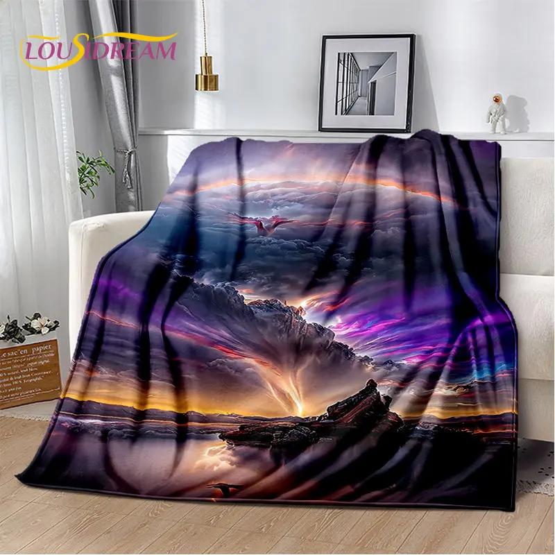 3D Natural, Tornado, Cloud Soft Plush Blanket, фланелевое одеяло, плед для гостиной, спальни, кровати, дивана, пикника, детей, офиса