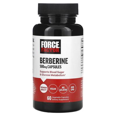 Force Factor, Берберин, 500 мг, 60 вегетарианских капсул