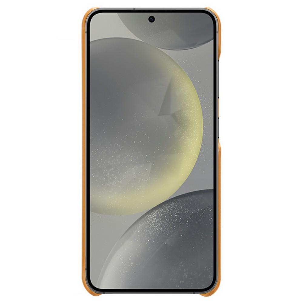 Чехол для Samsung Galaxy S24 FE 5G из искусственной кожи с текстурой теленка, жесткая защитная накладка для телефона из поликарбоната