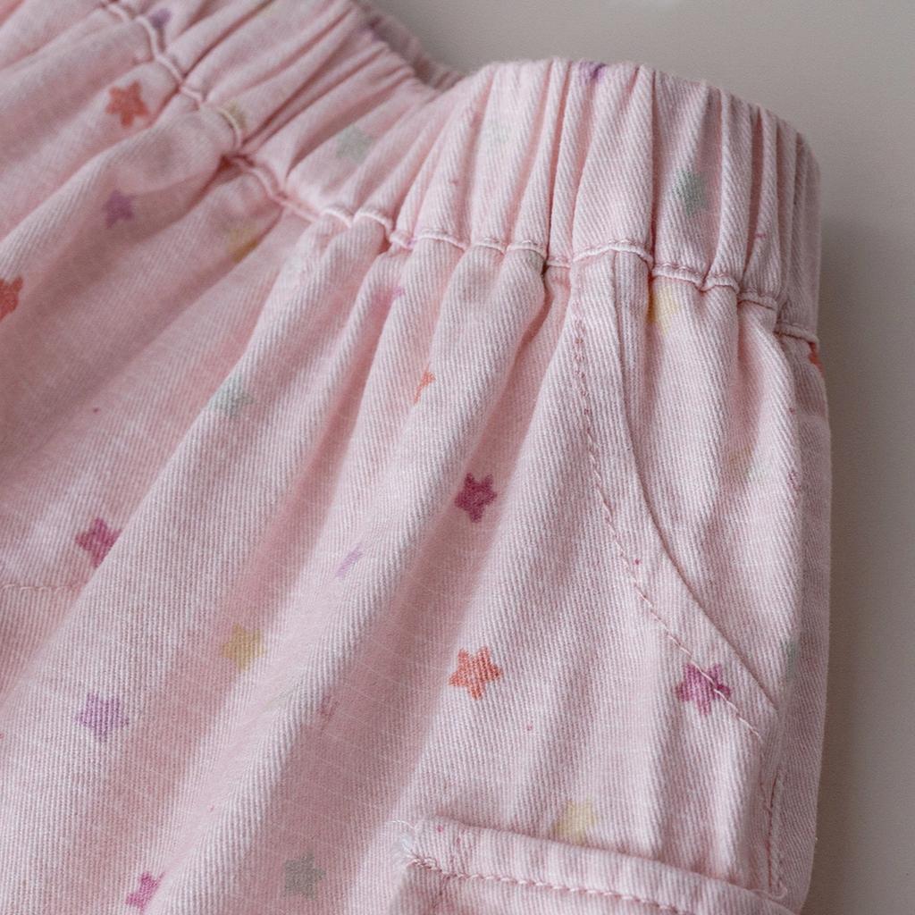 Летние шорты Корейские повседневные шорты для девочек с принтом банта и звезды Летняя одежда Детские шорты