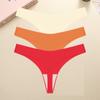 3PCS Seamless Thong Women Ice Silk T-back Intimate Solid Breathable Crotch Briefs Sexy Tanga Multiple 10 Color Lingerie