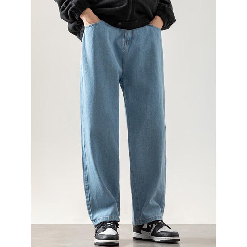 Джинсы мужские прямые свободные с широкими штанинами Dingfengbaoluo 773