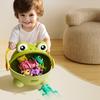 1 комплект детской прыгающей лягушки с ведром для хранения, батарейки не требуются, нажмите, чтобы спрыгнуть, зеленая лягушка, игрушка, интерактивная, обучающая, красочная, жаба для родителей и детей