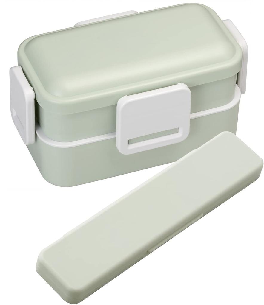Skater Antibacterial Lunch Dull Made in Soft-Serving Dome-Shaped Lid, Two-Tier Box, 600ml, Green, Japan, PFLW4AG-A