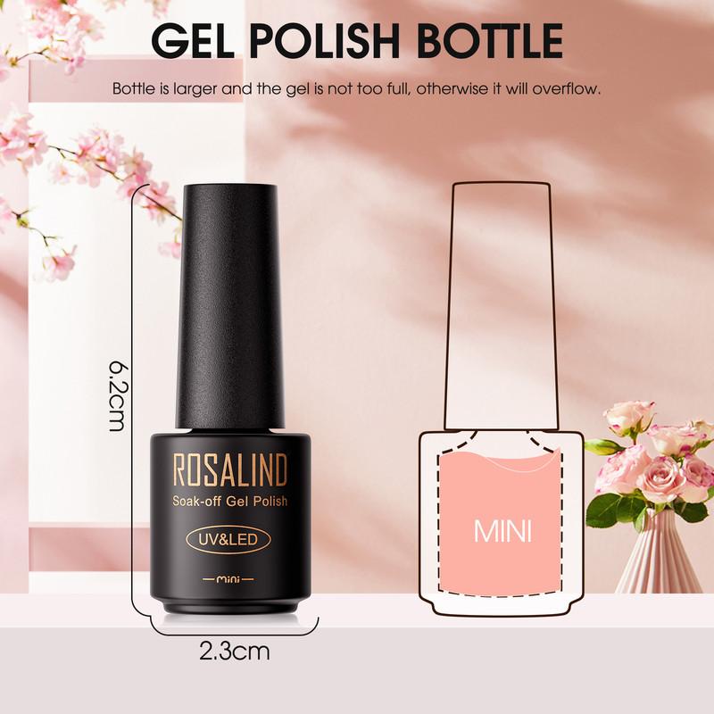 ROSALIND 48pcs Nail Gel Nail Polish Soak Off Hybrid UV/Led Lamp Glossy Multicolor Gel Semi Permanent Nail Art Design