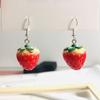 Jewelry Cute Dangle Women Red Vivid Strawberry Drop Earrings Fashion Accessories Ear Studs Jewelry
