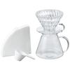 V60 Glass Brewing Kit Practical Capacity 600ml Server for 1 To 4 Cups Transparent Made In Japan S-VGBK-02-T