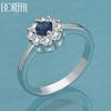925 Sterling Silver Round AAA Zircon Ring Charm Wedding Jewelry