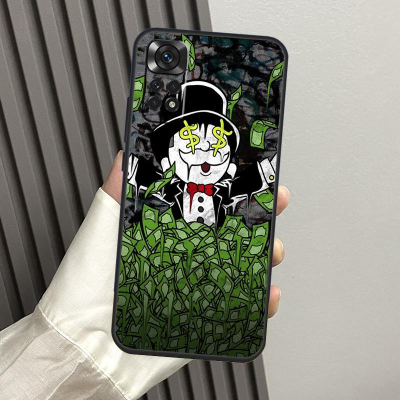 Cartoon Dollar Monopolys Case For Xiaomi Redmi Note 11 11S 10 10S 9 9S 8 12 Pro Redmi 9 10 12C 9C 9T 10A 10C Cover