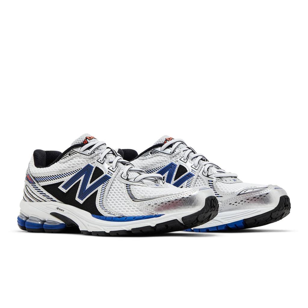 New Balance 860v2 OG 'Белый Серебристый Синий' (унисекс) Белые / Металлический Серебристый / Синие Беговые Кроссовки ML860XB