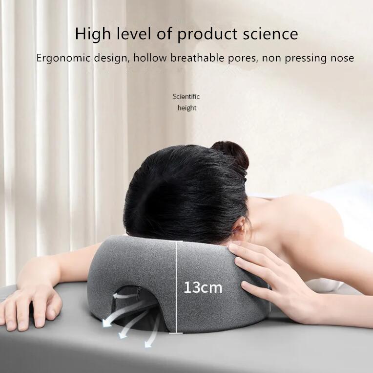 New Professional Beauty Salon Pillow Face Down Head Rest Cushion with Nose Hole Memory Foam Massage Table Ergonomics Support Spa