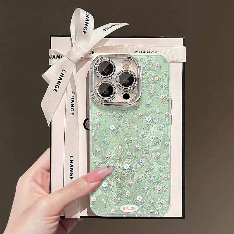 Green Floral Patterns Are Suitable for Apple 16pro Phone Cases. 15. Fully Wrapped Anti-drop 14. High-end Feel 13. Fresh 12. for Women