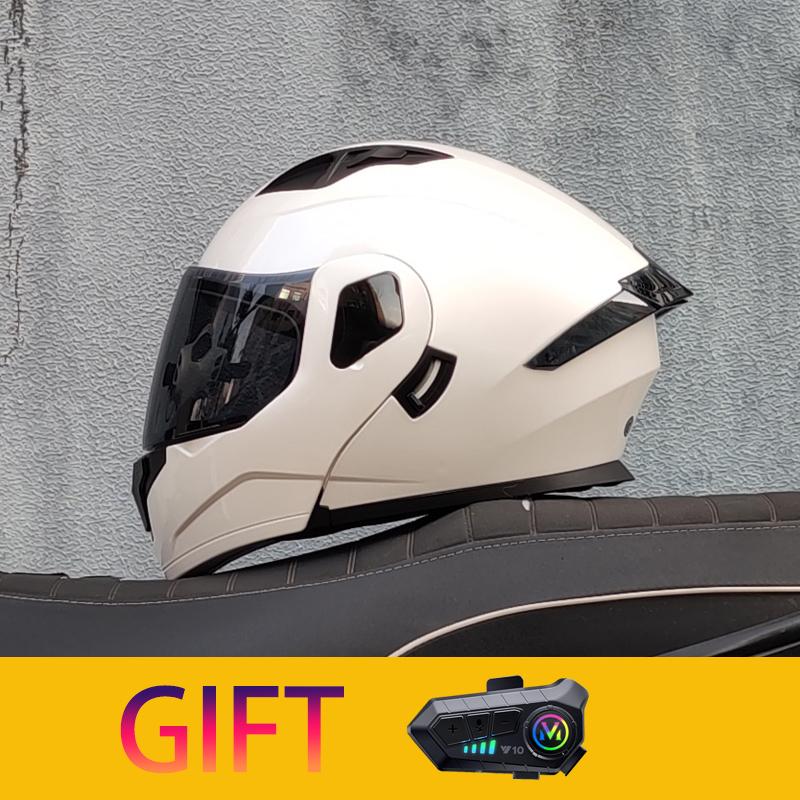 ORZ Мотоциклетный шлем Модульный шлем-флип с двойным визором Полнолицевой шлем Поставляется с Bluetooth-наушниками Модель 103