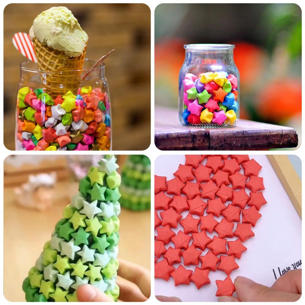 BESTOYARD Origami Star Lucky Star 2700 Cute Paper DIY 27 Colors Paper, Sheets, Crafts, Double-Sided Origami, Supplies, Crafts, Origami, Confetti,