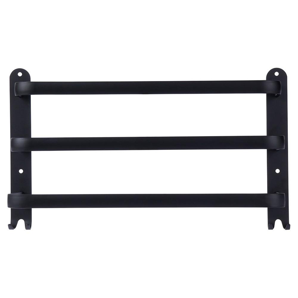 Black aluminum towel rack 40 cm