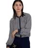 Yours Geometric Band Collar Blouse BZXN1224 Size Small Blue Women's