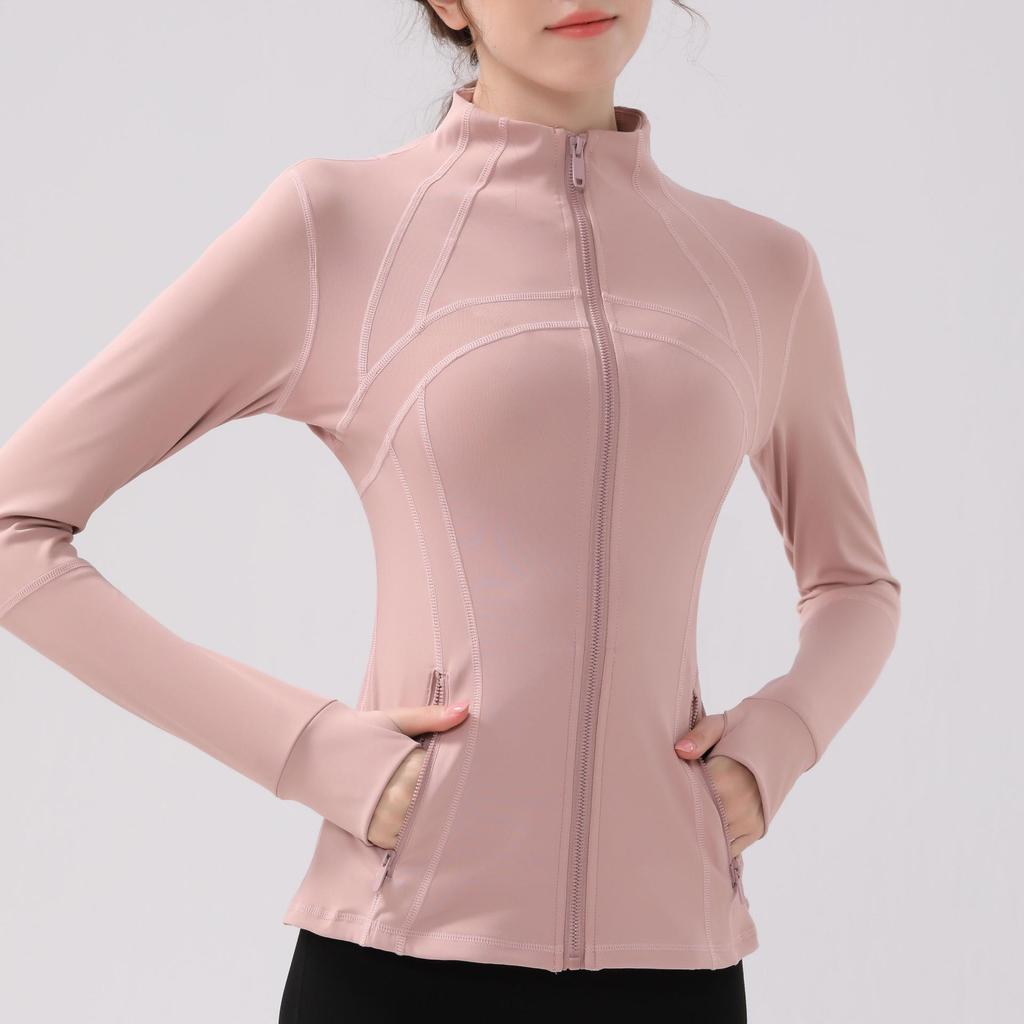 Autumn/Winter Slim Fit Nude Yoga Jacket: Long-Sleeve, Stand-Up Collar, Quick-Dry, Casual Sports Running Top