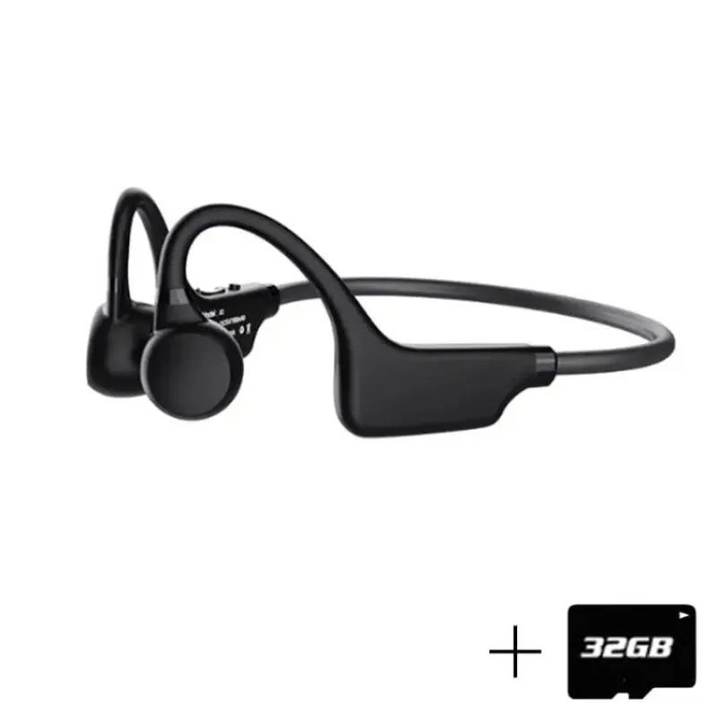 Sports Bluetooth Headphones Waterproof Wireless Earbuds with Microphone Ear-hook TWS Bass HIFI Stereo MP3 SD Card Support