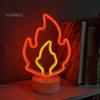 LED Neon Light Creative Shape USB/Battery Operated Flicker Free Realistic Flame Neon Sign Lamp Desktop Ornament