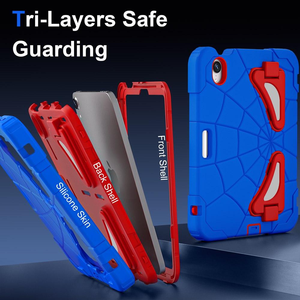 Для iPad mini 7 2024 A17 Pro Чехол A2993/A2995/A2996 8,3-дюймовый чехол для планшета Силикон + ПК Для iPad mini 6 A2567/A2568/A2569 паук