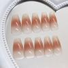 Long style gradual change nude wear nail temperament blush nail art piece clean and white minimalist pure want 24 pieces finished product