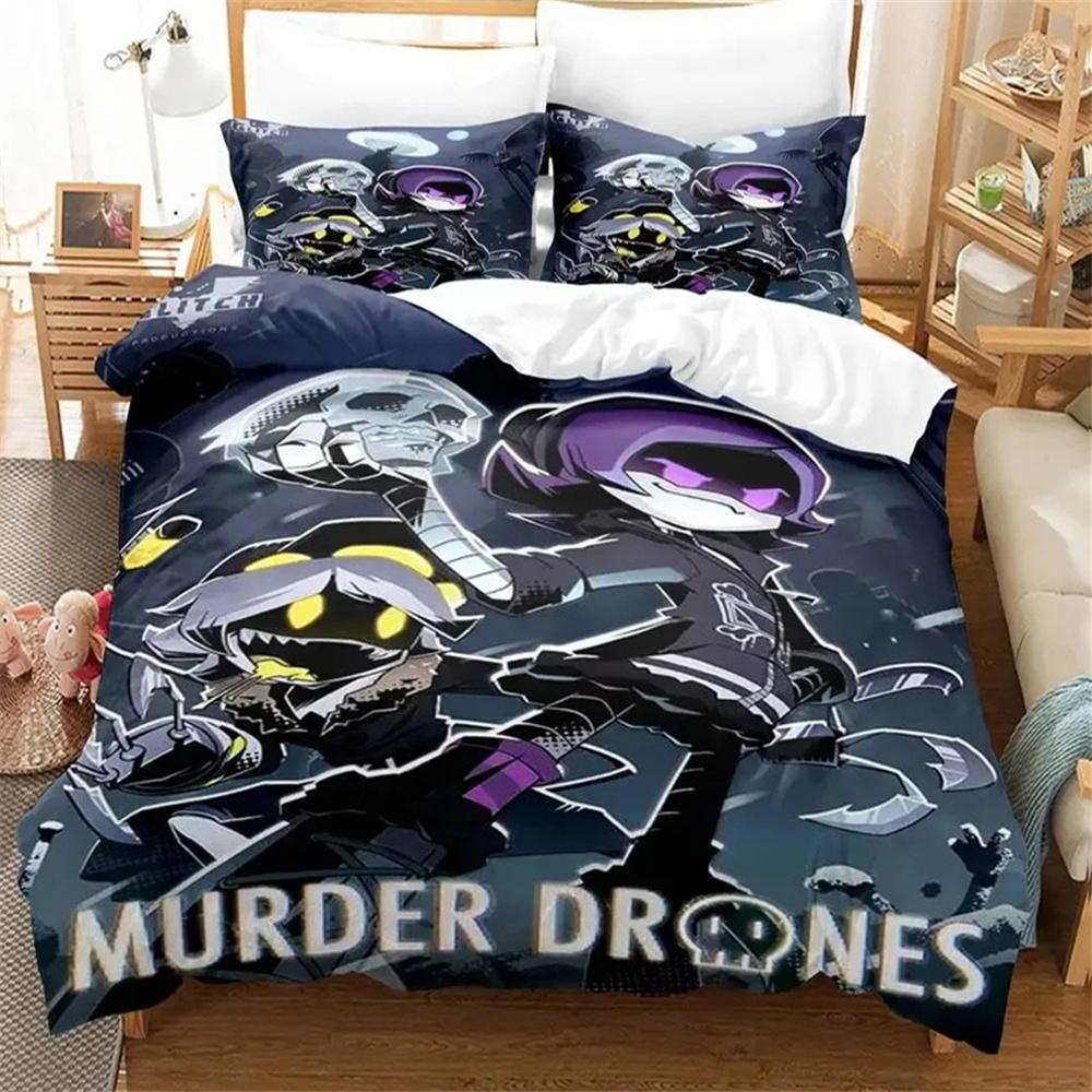 3D Print Murder Drones Bedding Set Boys Girls Twin Queen Full Size Duvet Cover Pillowcase Bed Adult Fashion Home Textileextile
