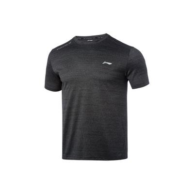 Футболка с круглым вырезом и коротким рукавом Li Ning Training Series, мужские топы, разноцветные, новые, стандартные, черные ATSQ201-1