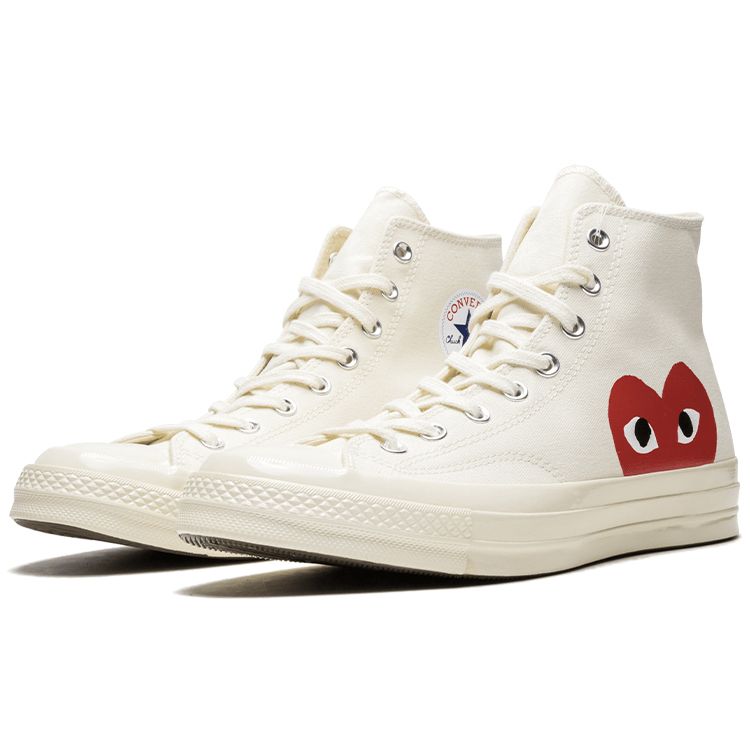 Comme Des Garçons Play X Converse Chuck 70 High Milk Unisex Sneakers White 150205C
