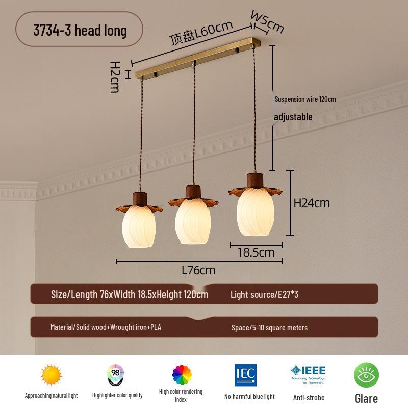 Ретро-люстра из грецкого ореха, лампа для защиты глаз для китайского ресторана, бара, прикроватной зоны или кабинета.