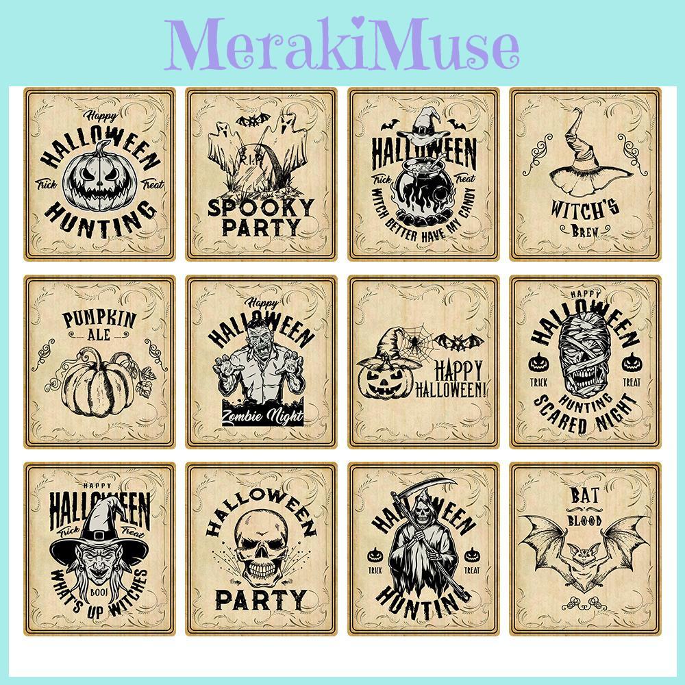 Винтажные наклейки на бутылки на Хэллоуин с декором в виде тыквенной головы для украшения места проведения вечеринки