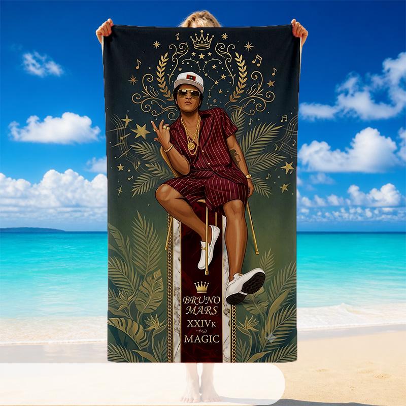 Bruno Mars Beach Towel, Soft Large Absorbent Towel For Beach Swimming Pool Travel Vacation