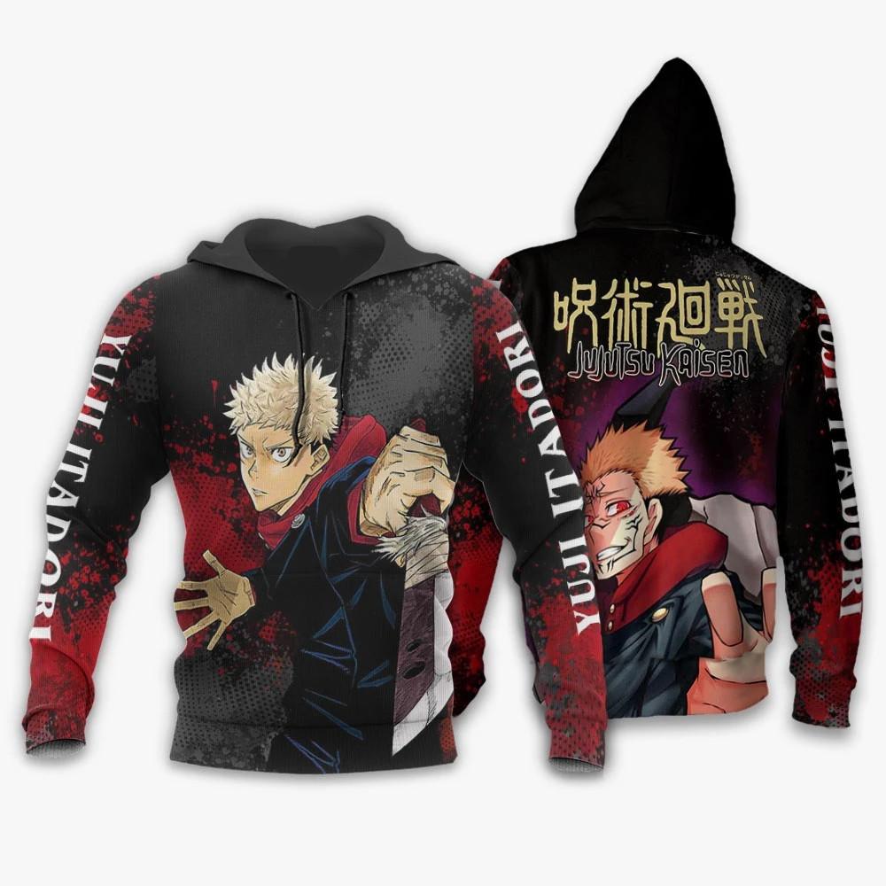 Аниме Jujutsu Kaisen Сукуна 3D Худи с полным принтом Унисекс Косплей Свитшот-пуловер