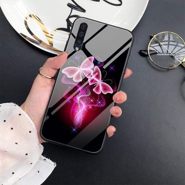 Butterfly Protection Shell For Samsung Galaxy A71 A72 A70 A73 A53 A13 5g A03 A22 A21s A03 Core A42 A52 Tempered Glass Cover