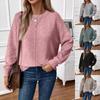 Women's Solid Color Round Neck Loose Fashionable Comfortable Sweater Knitwear