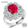 Lindon Vintage Jewelry Rings with Oval Shape Sapphire Zircon Gemstone for Women Wedding Party Gift Size 6-10