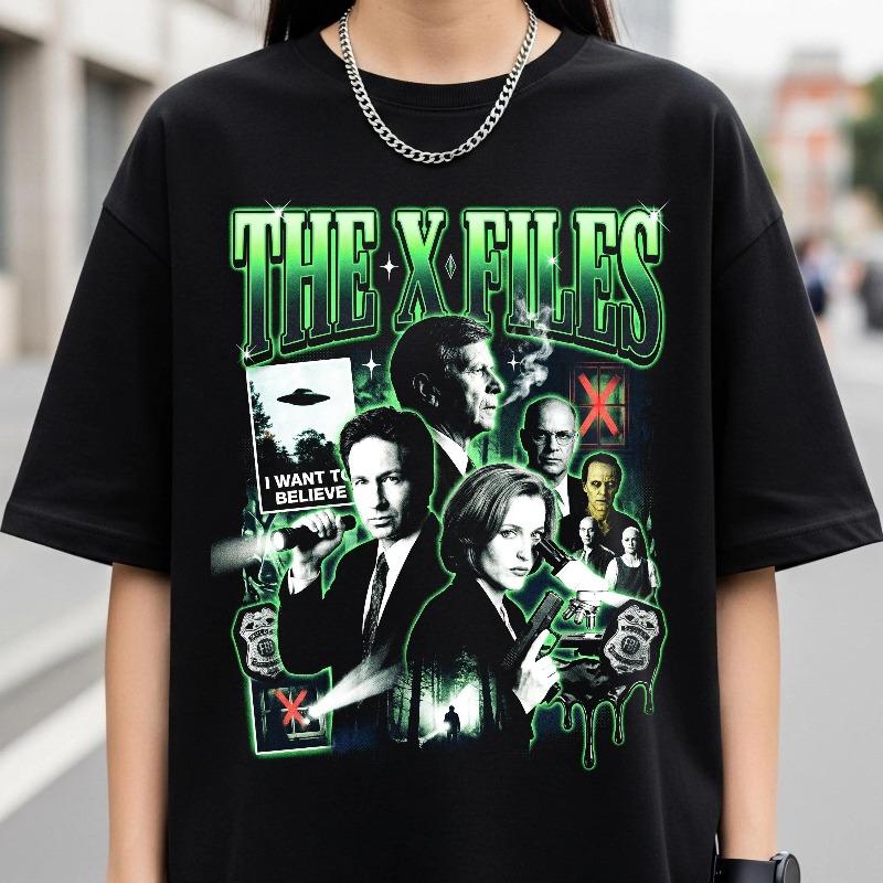 Футболка XFiles Правда где-то там Унисекс Футболка Летняя Новая Стиль Y2K Харадзюку Ретро Повседневная Футболка
