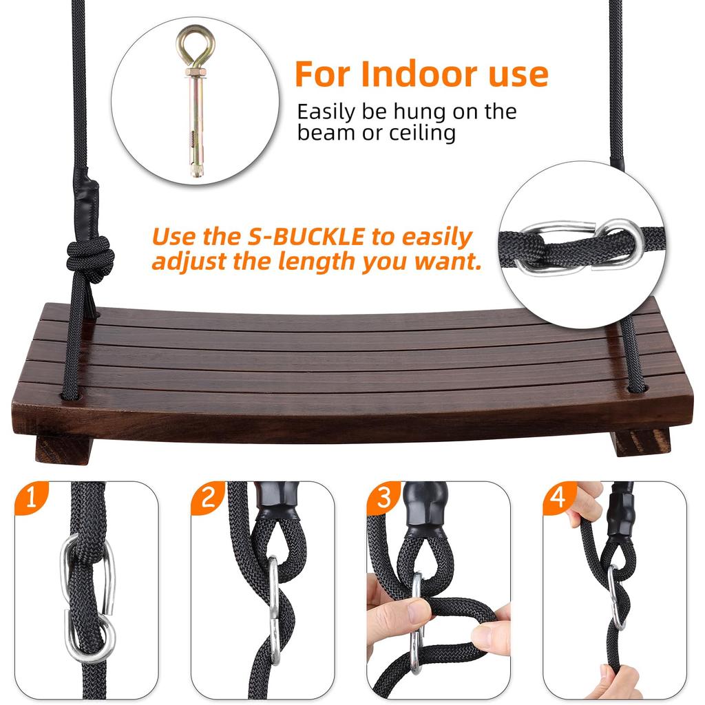 Leweet Wooden Outdoor Outdoor Playground Indoor Hanging Indoor Playground Load Capacity Complete Easy To Can Be Used In Outdoor Swing, Swing, Adults,