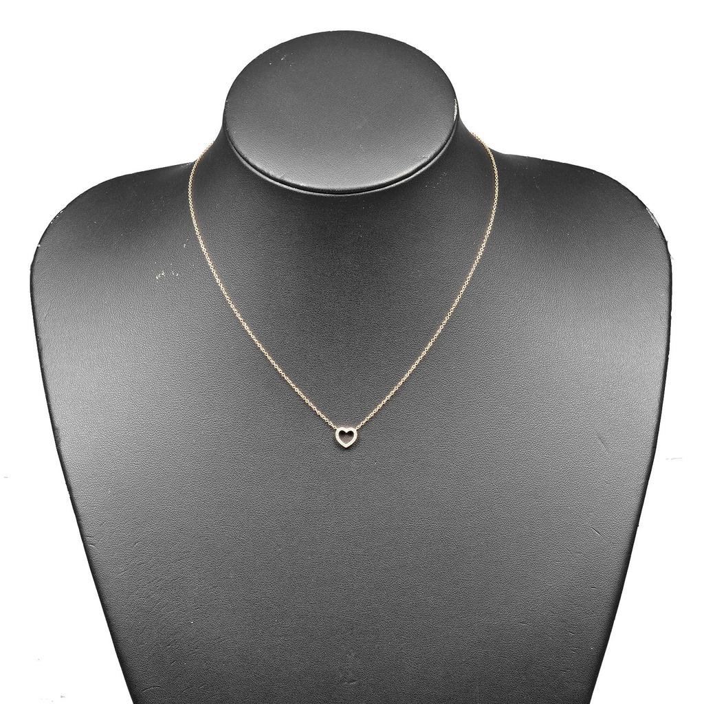 TIFFANY&Co. Metro Heart Necklace K18 Pink Gold/diamond 2g Women Used