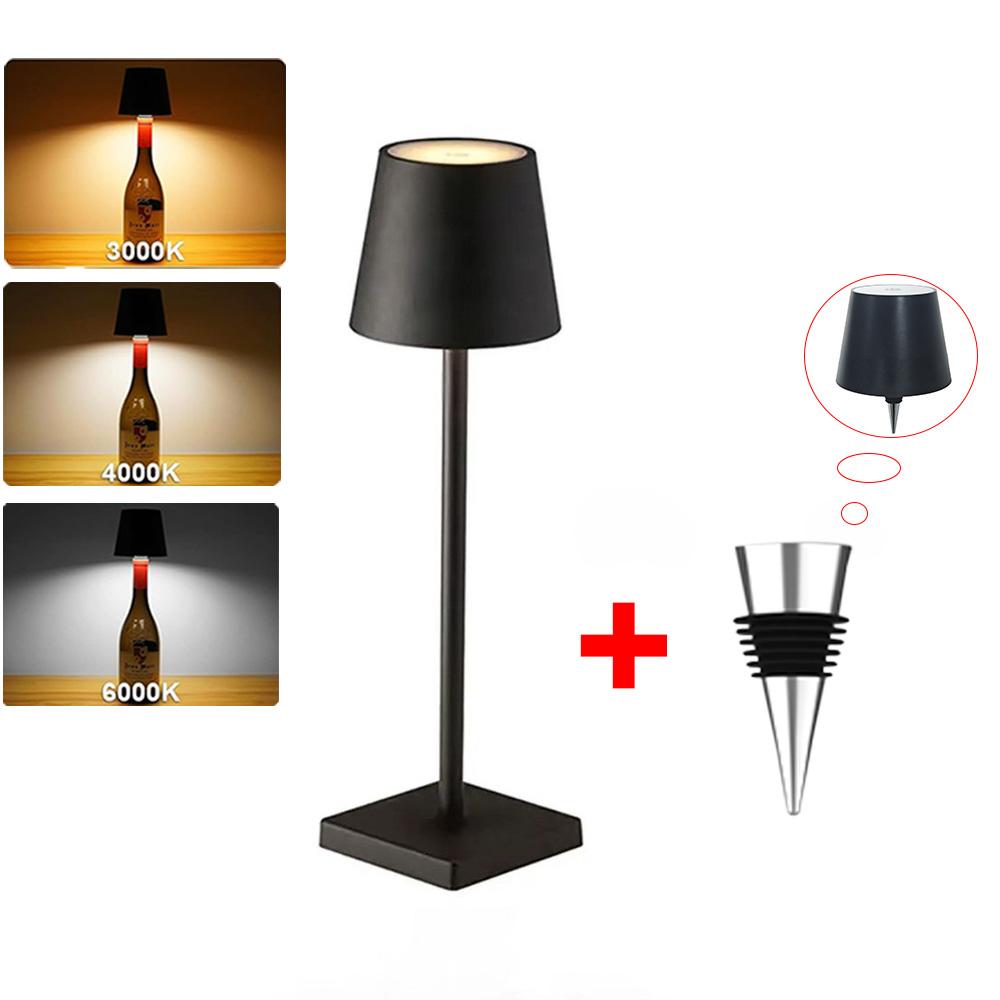 Настольная лампа 2-в-1 Беспроводная лампа в виде винной бутылки Зарядка Сенсорное управление Ночник для настроения Диммируемая светодиодная настольная лампа Бар Отель Кафе Ночник