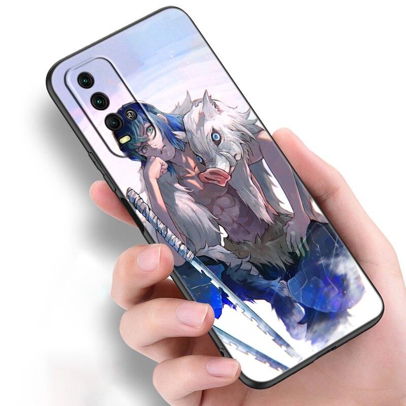 Anime Demon Slayer Inosuke Silicone Phone Case For Xiaomi Redmi Note 11 10 9 8 Pro 11T 10T 10S 9S 8T 9 9A 9C 9T Black Soft Cover