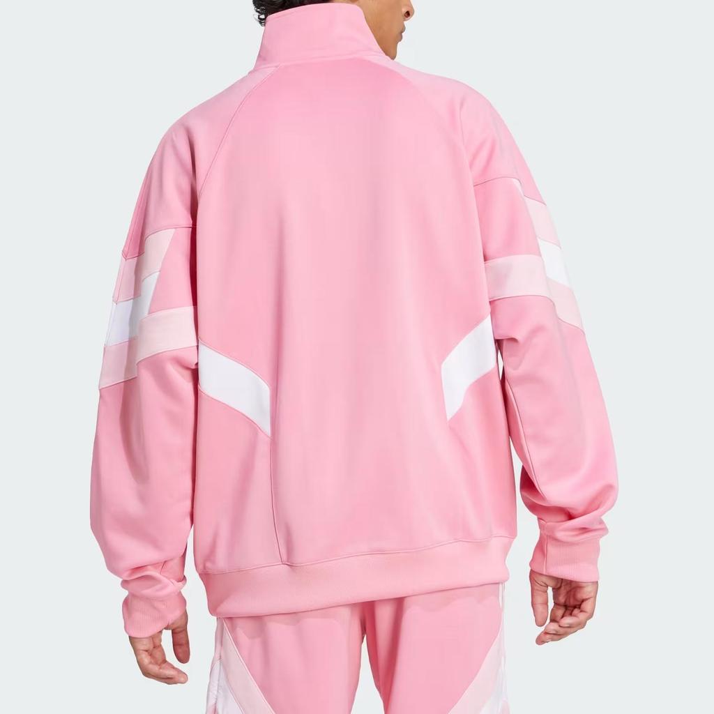 adidas Оригинальный свитшот Inter Miami Cf, логотип, в полоску, повседневный, свободного кроя, с длинным рукавом, мужской свитшот, светло-розовый JI6907