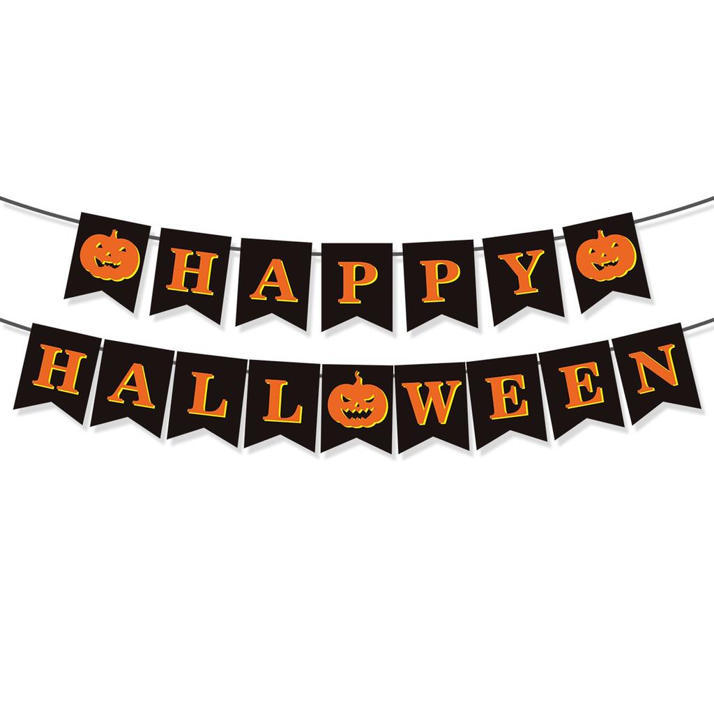 Украшение для Хэллоуинской вечеринки Флаг с тыквой Счастливого Хэллоуина