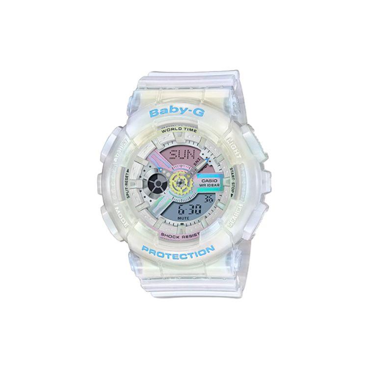 Casio Baby-G Серия «Красочное Звездное Небо Аврора Единорог Мороженое Макарон» Кварцевый Механизм Ремешок из Смолы Часы Женские BA-110PL-7A2