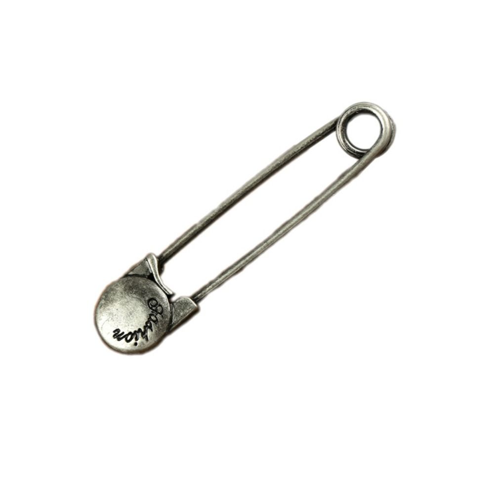 Vintage Round Head Brooch Metal Alloy Shawl Hat Needle Buckle Practical Cardigan Pendant Brooch