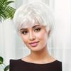 Европейские и американские парики, женский механизм из высокотемпературного шелка, белые короткие волосы, полностью покрывающий голову, сценический парик