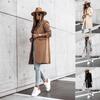 Autumn and Winter Simple Long-sleeved Buttoned Woolen Coat for Women