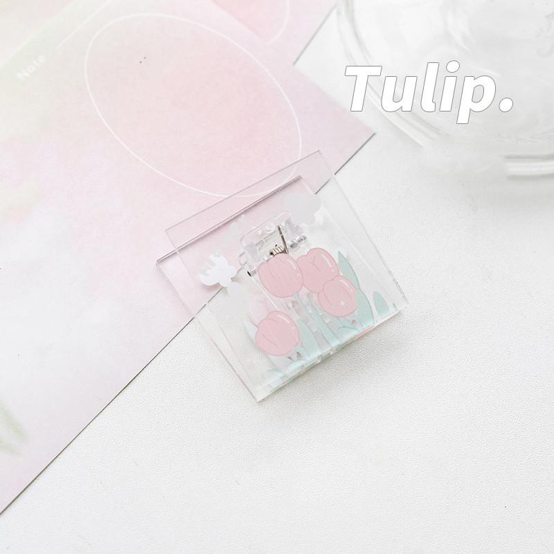 1 Pc Scrapbook Paper Clips Fashion Transparent Gradient Color Non-sticky Memo Pad Clip Cute Star Heart Style Snack Seal Clip